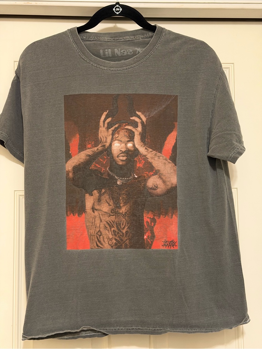 Lil Nas X Goodie Two Sleeves Mineral Wash Graphic Tee Large